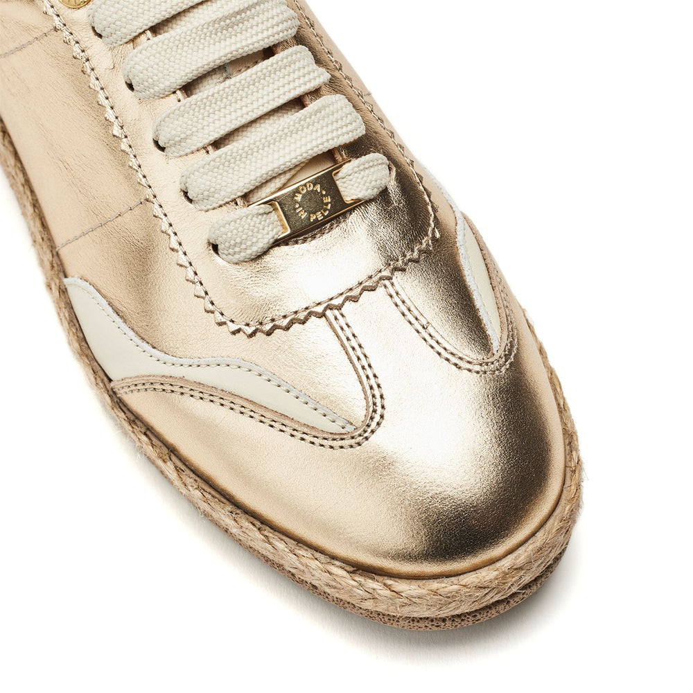Baibe Gold Leather Trainers
