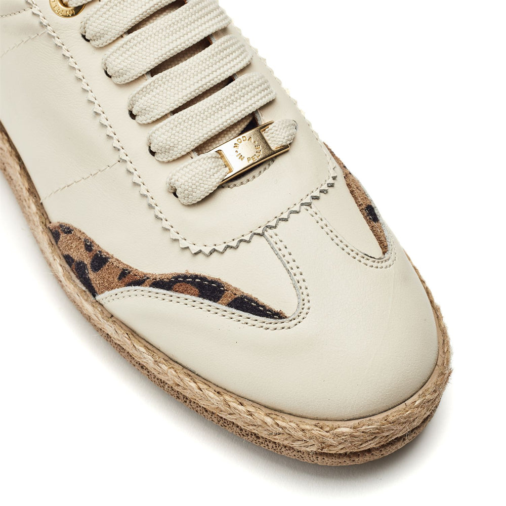 Baibe Off White Leather Trainers