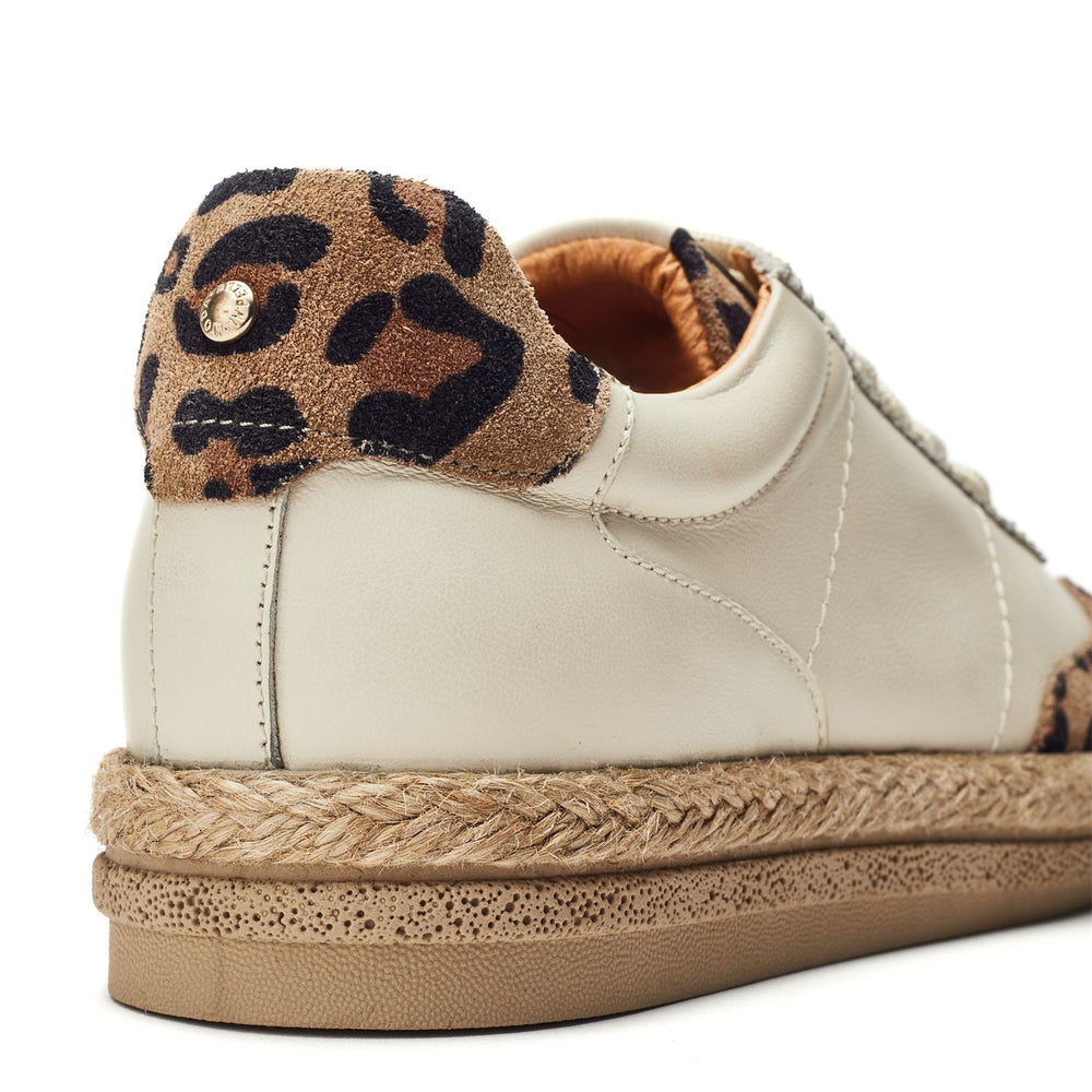 Baibe Off White Leather Trainers