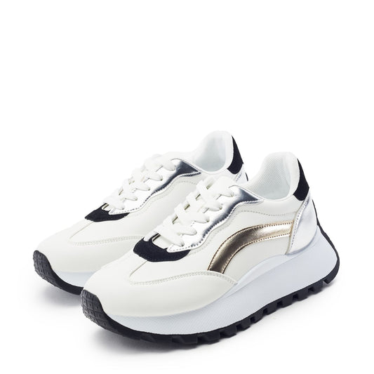 Baibine White Porvair Trainers