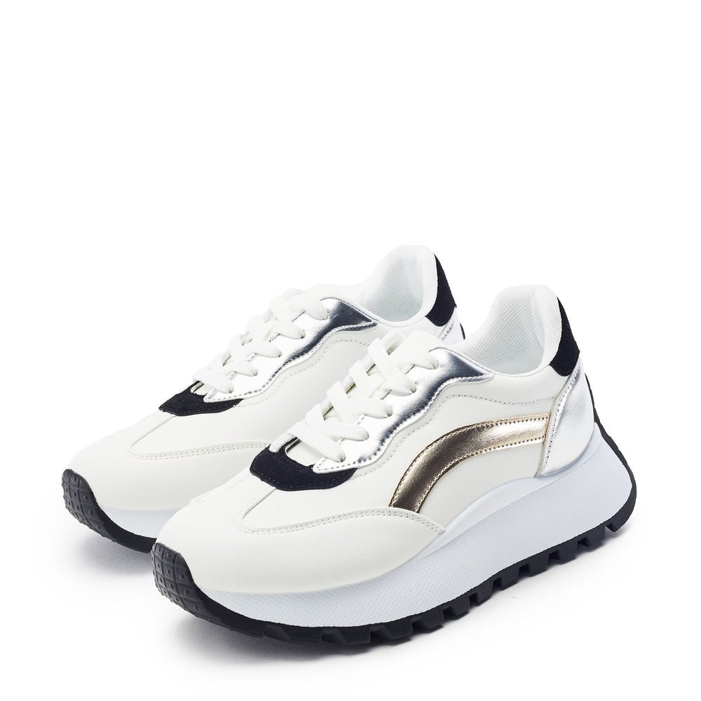 Baibine White Porvair Trainers