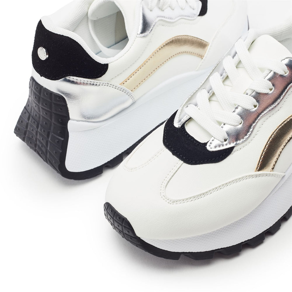 Baibine White Porvair Trainers