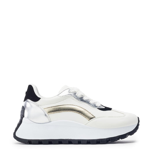 Baibine White Porvair Trainers