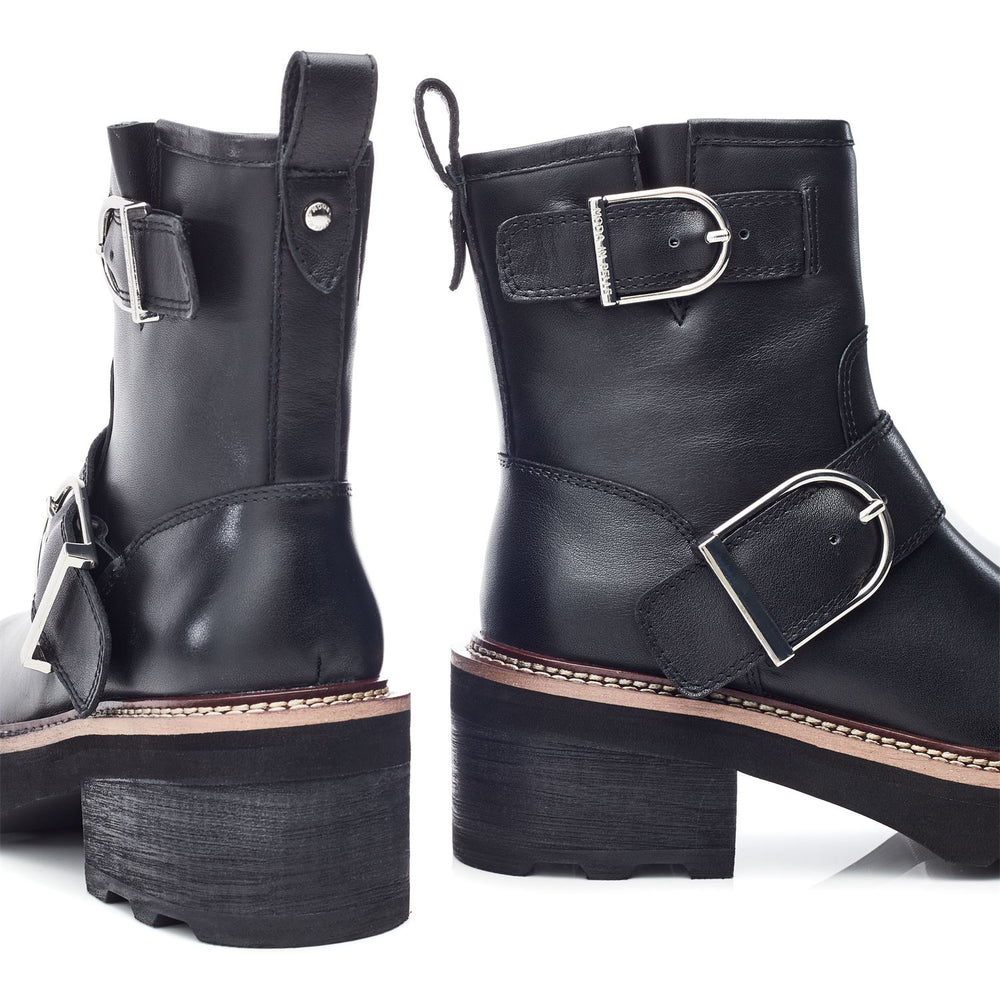 Barbel Black Leather Boots