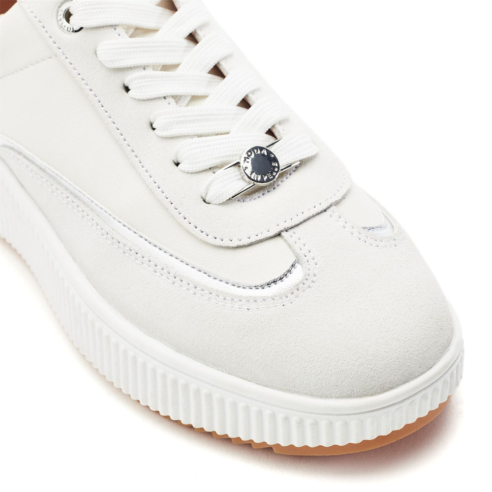 Baretti White Leather Trainers
