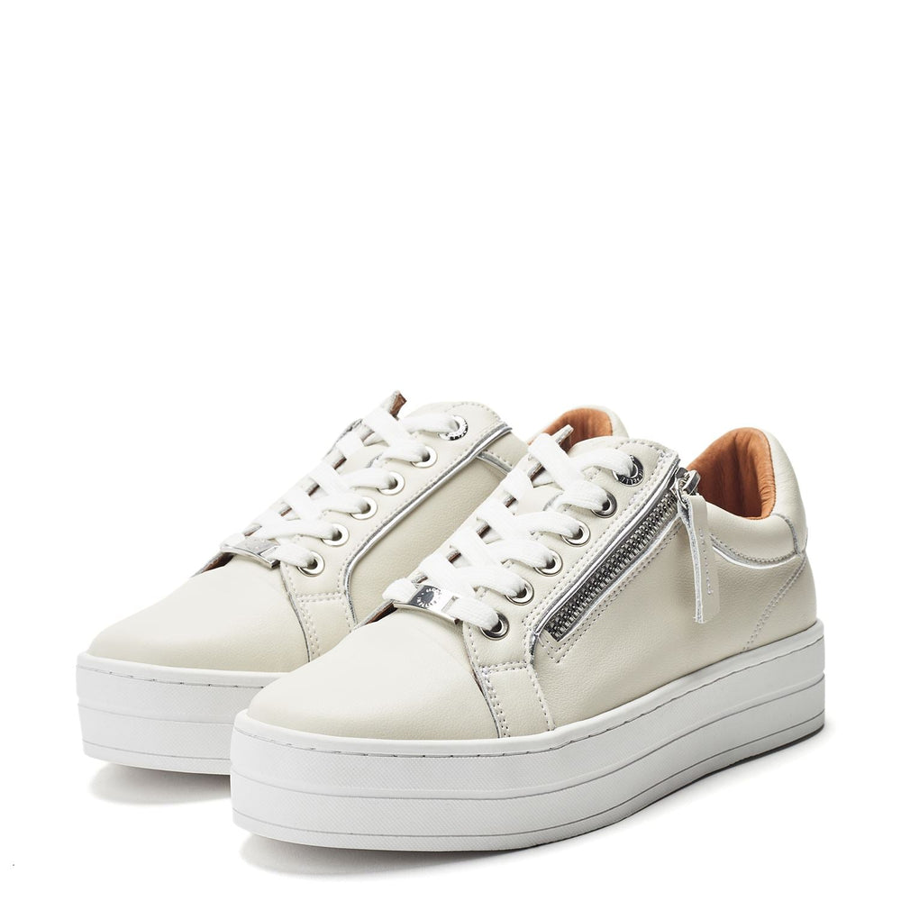 Barlli Off White Leather Trainers