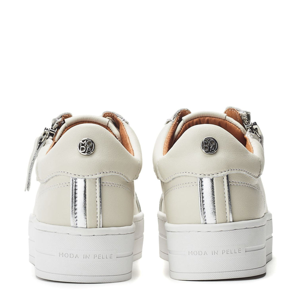 Barlli Off White Leather Trainers