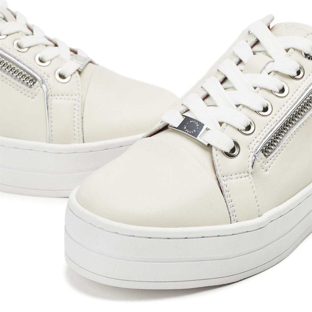 Barlli Off White Leather Trainers