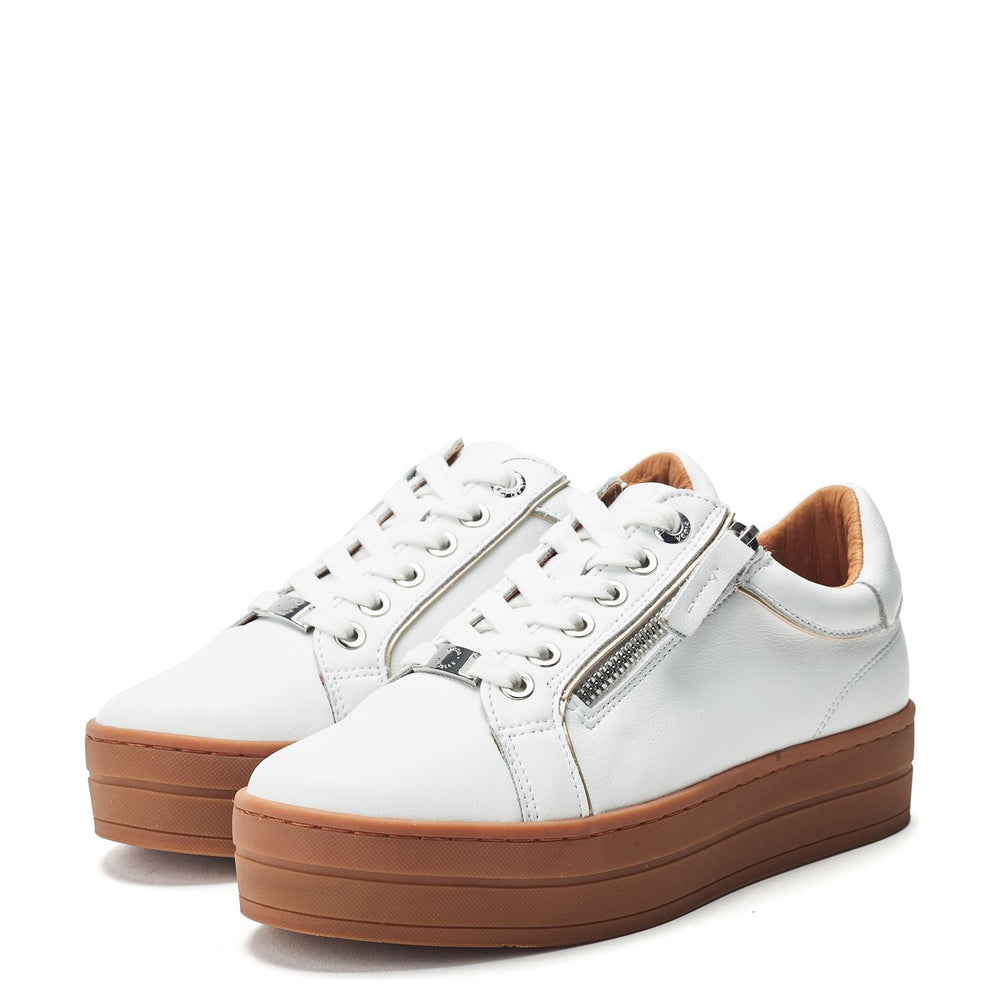 Barlli White Leather Trainers