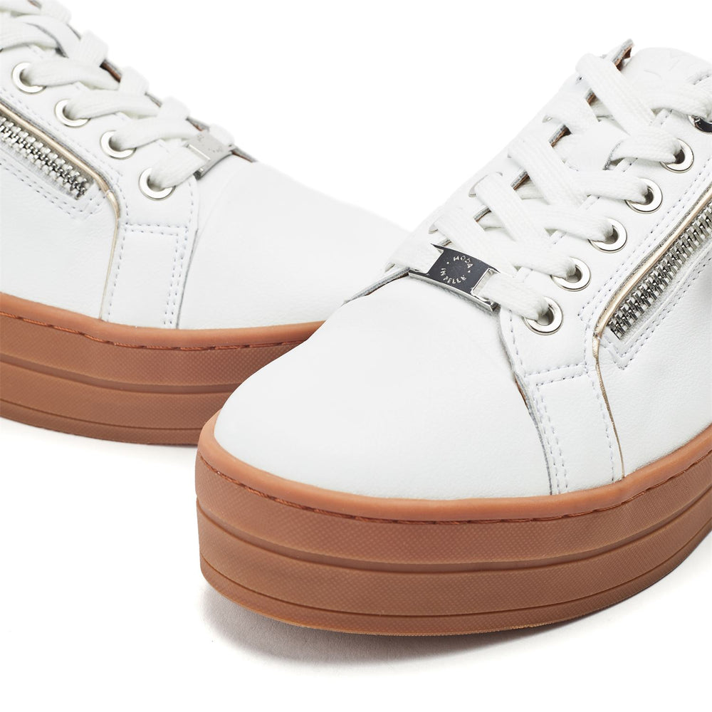 Barlli White Leather Trainers
