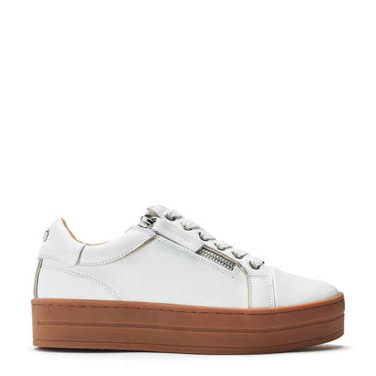 Barlli White Leather Trainers