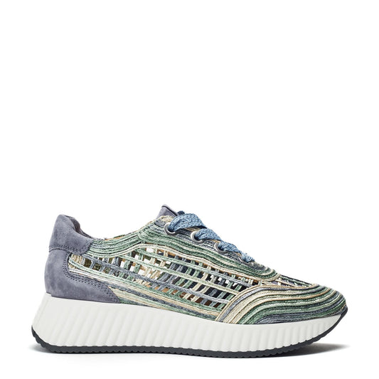 Bassia Denim Raffia Trainers