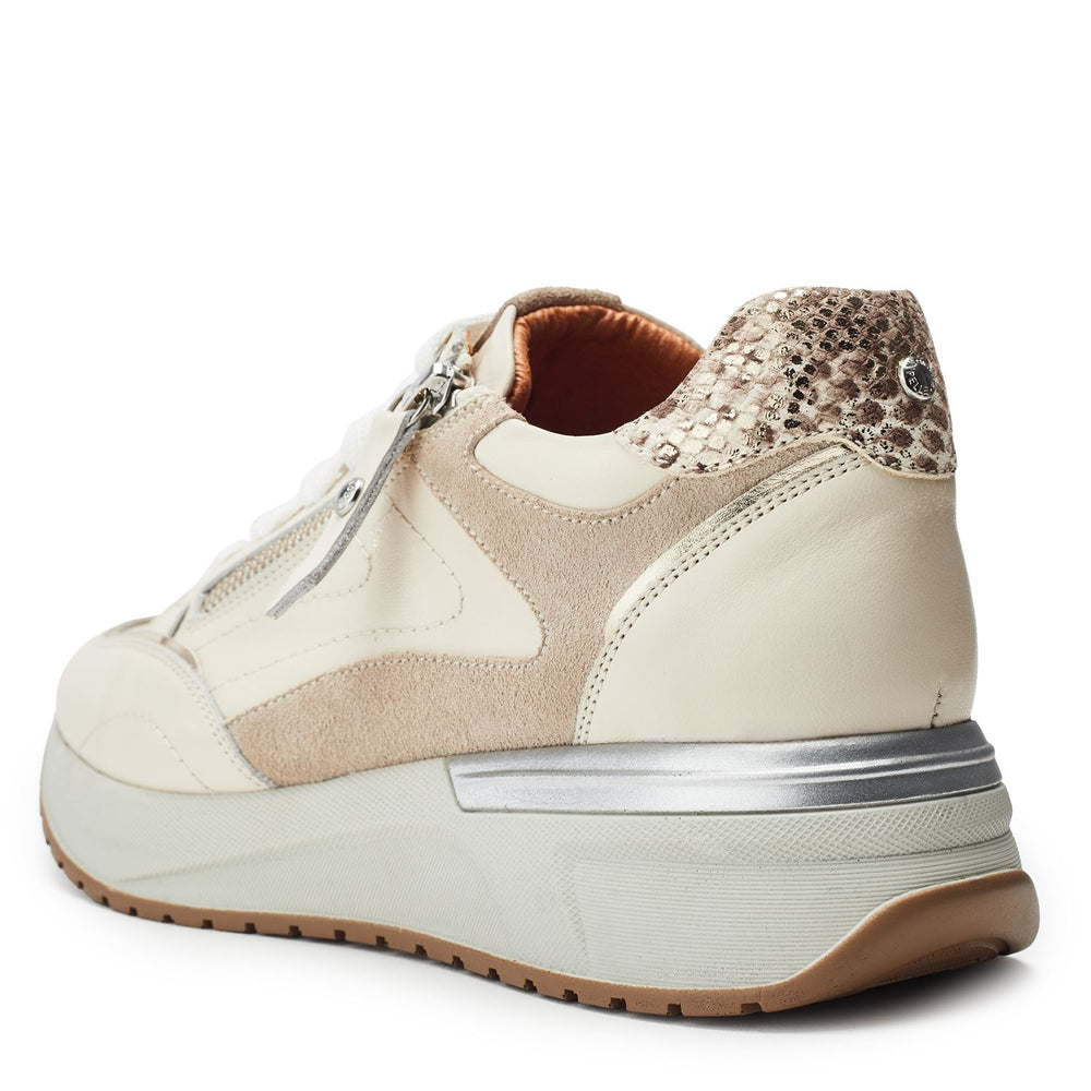 Beeli Off White Leather Trainers