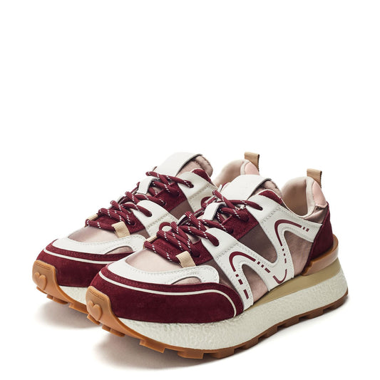 Beenie Burgundy Alcantara Trainers