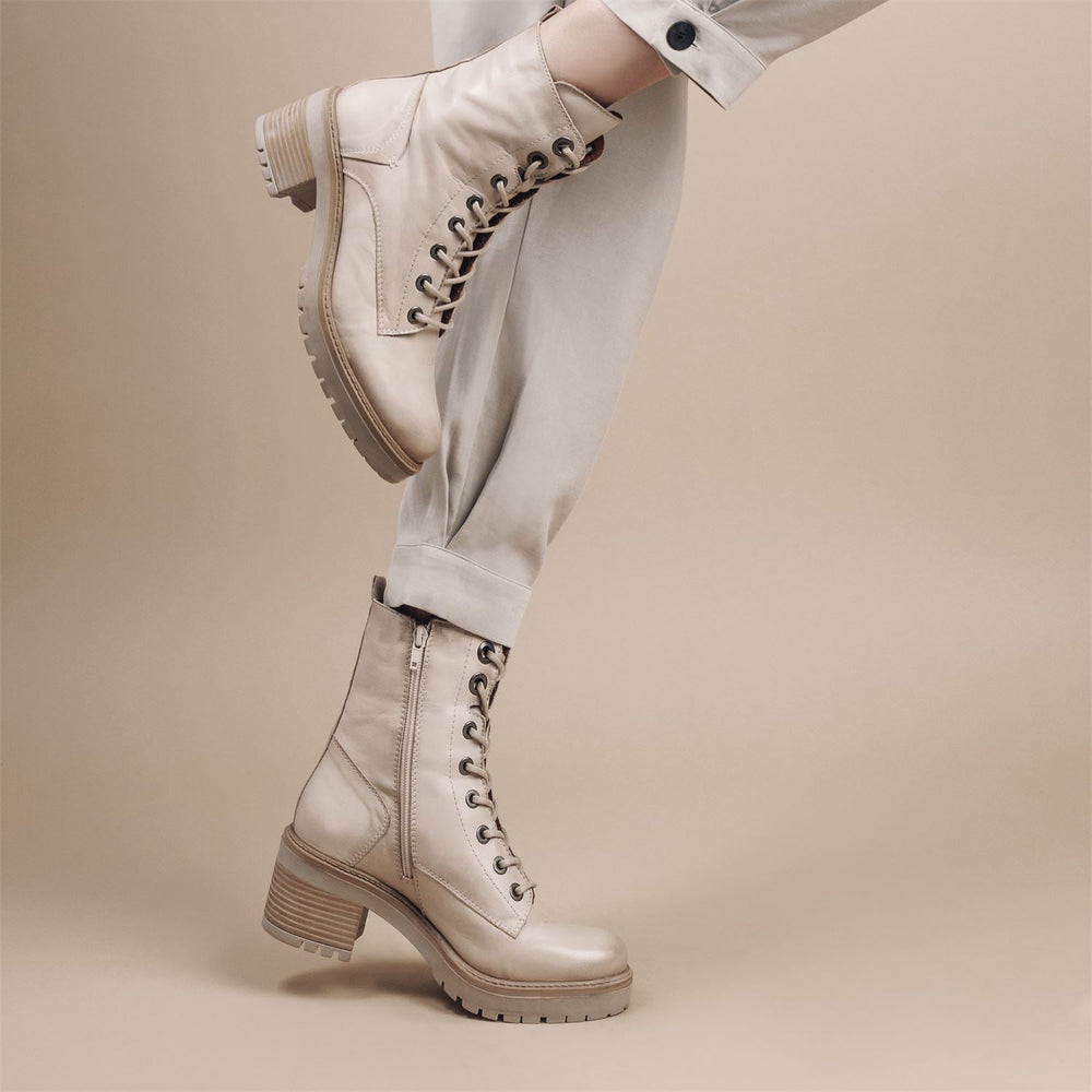 Bellzie Cream Leather Boots