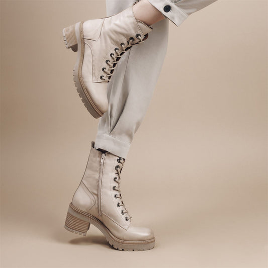 Bellzie Cream Leather Boots