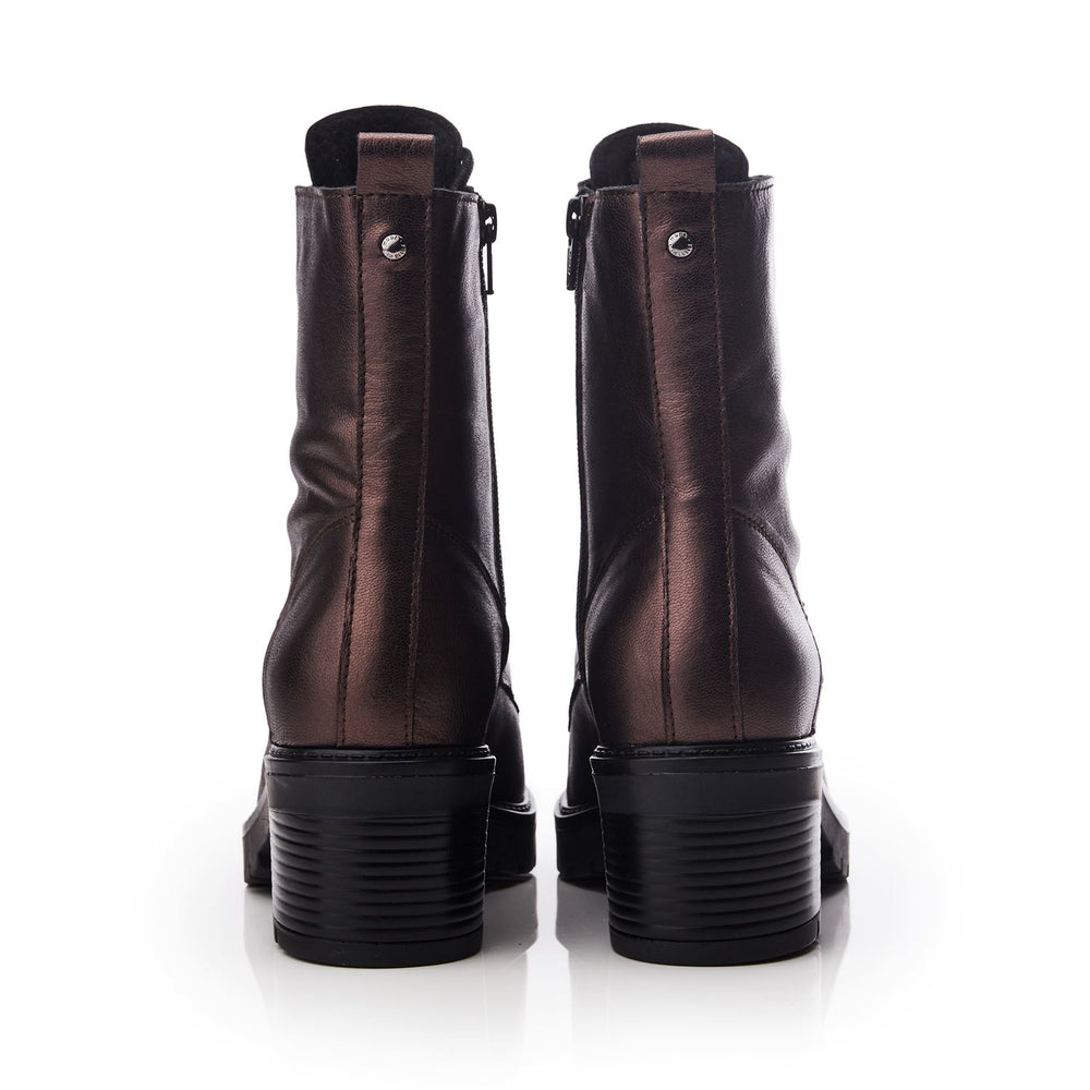 Bellzie Pewter Metallic Leather Boots