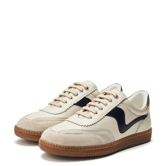 Bergamot Off White Leather Trainers
