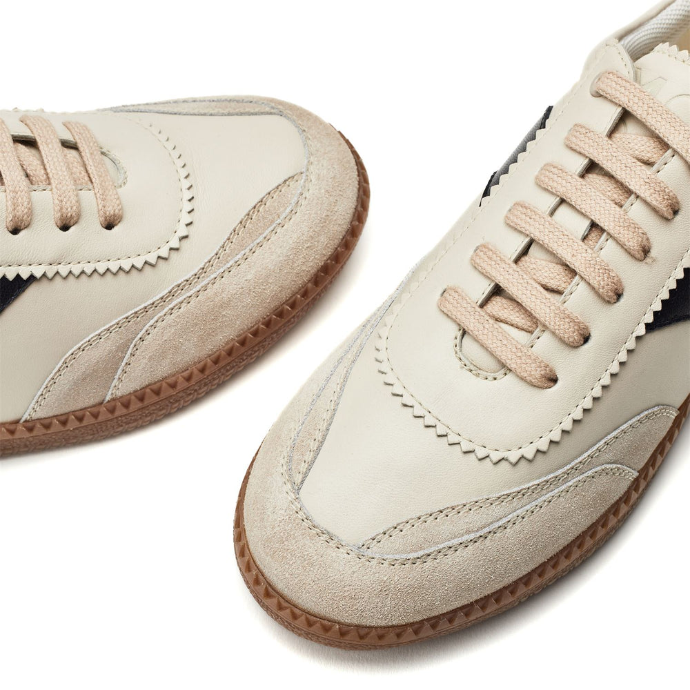 Bergamot Off White Leather Trainers