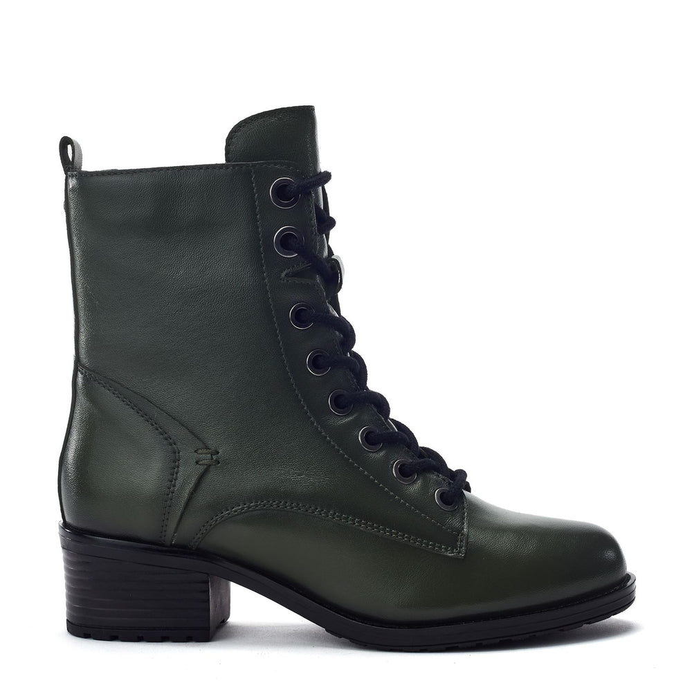 Berna Green Leather Boots