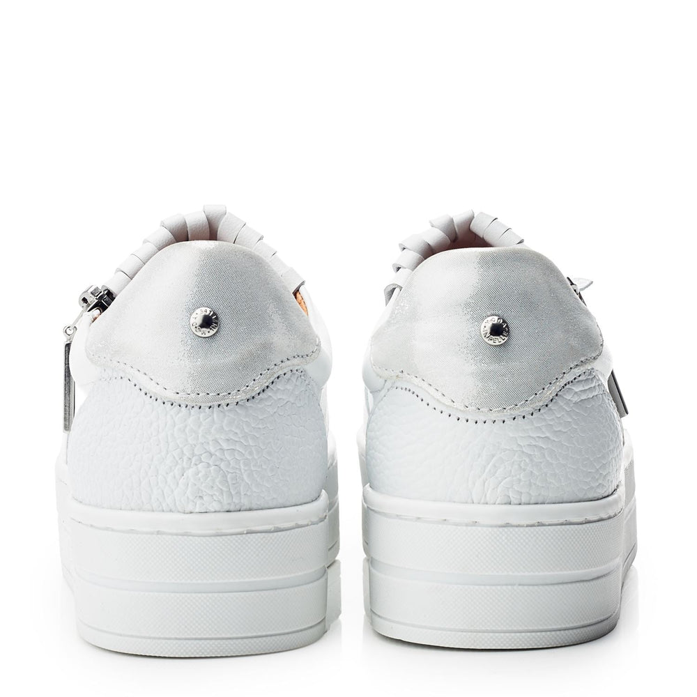Bessans White Leather Trainers