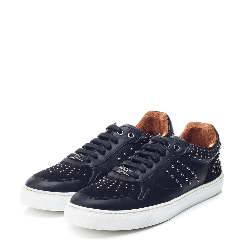 Betee Black Leather Trainers