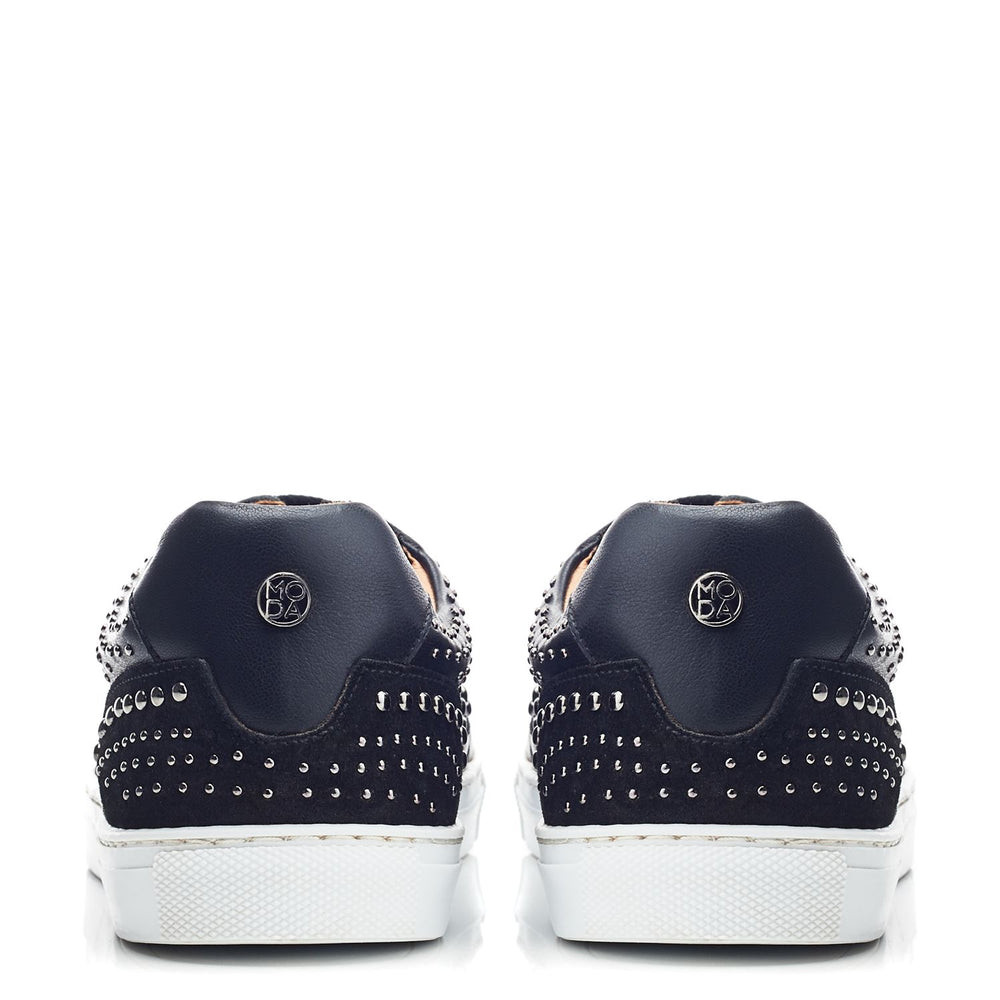 Betee Black Leather Trainers