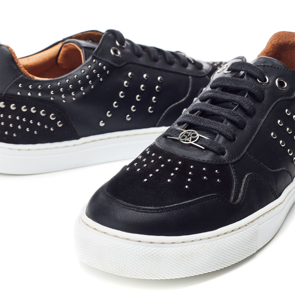 Betee Black Leather Trainers