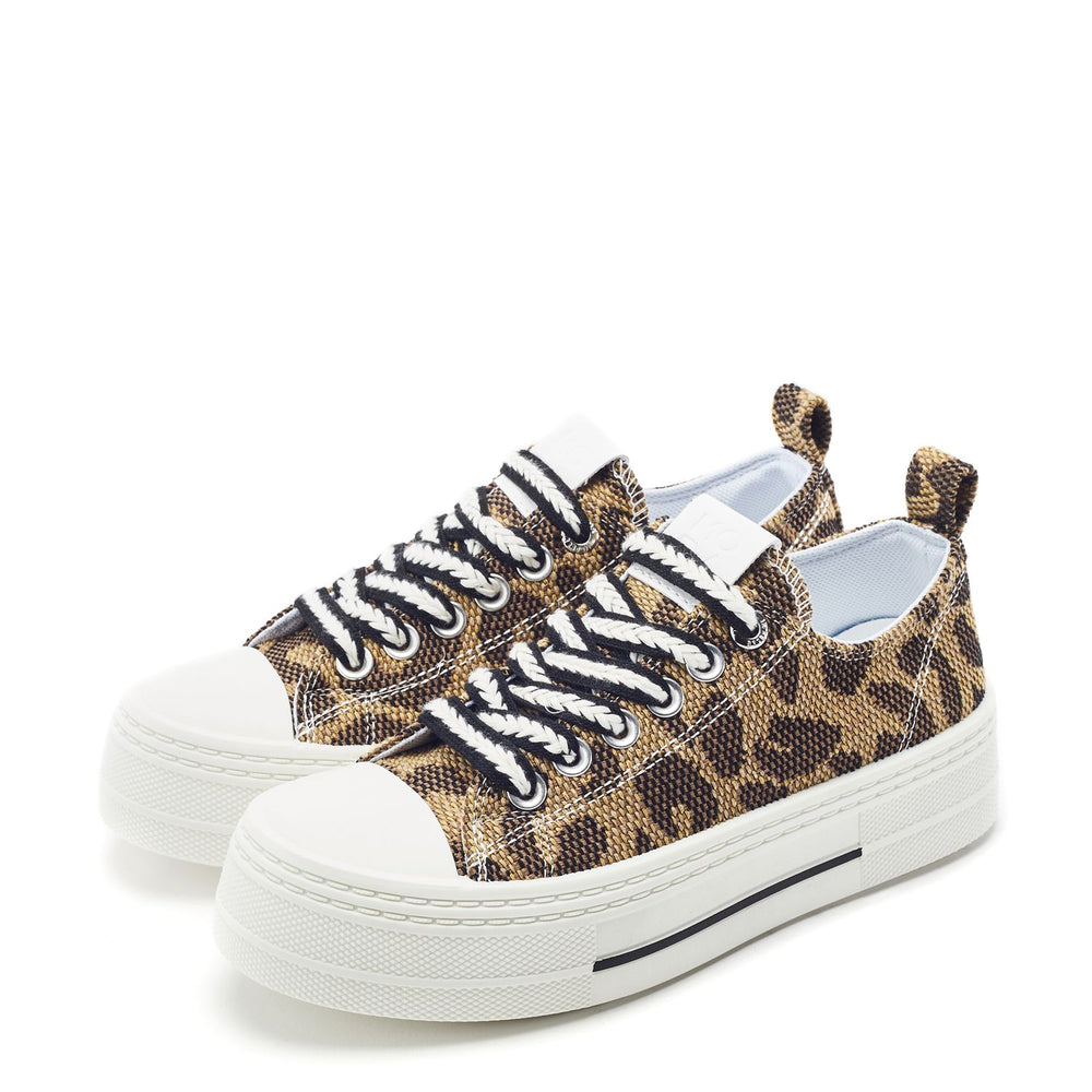Betta Black - Leopard Raffia Trainers