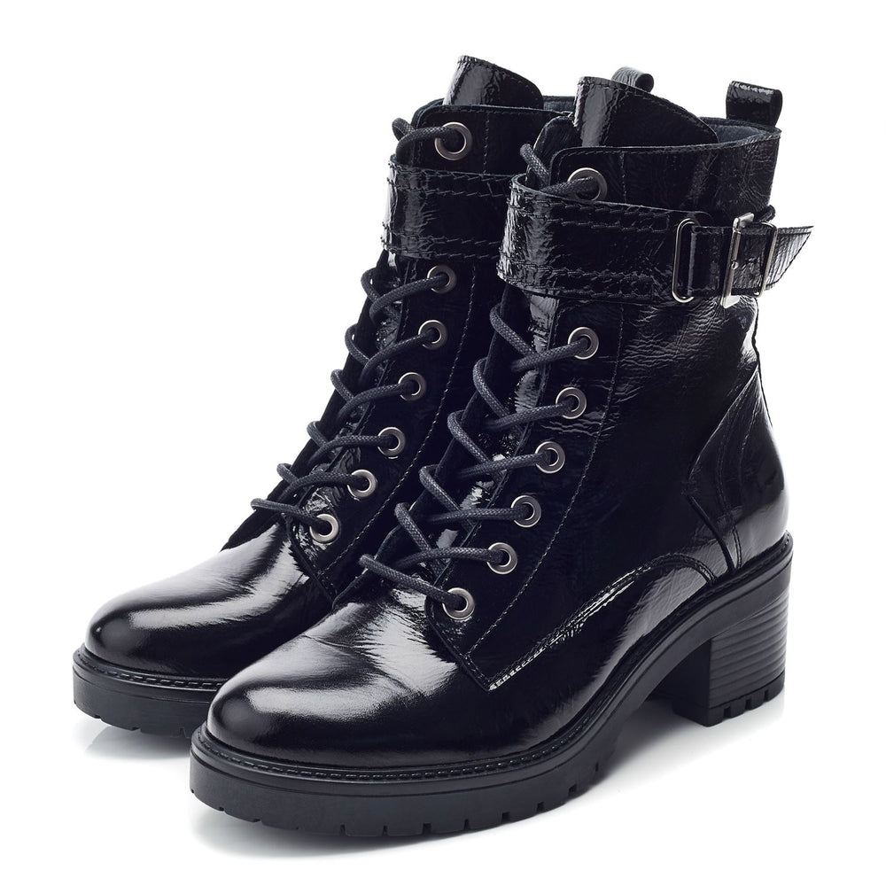 Beyza Black Patent Leather Patent Leather Boots