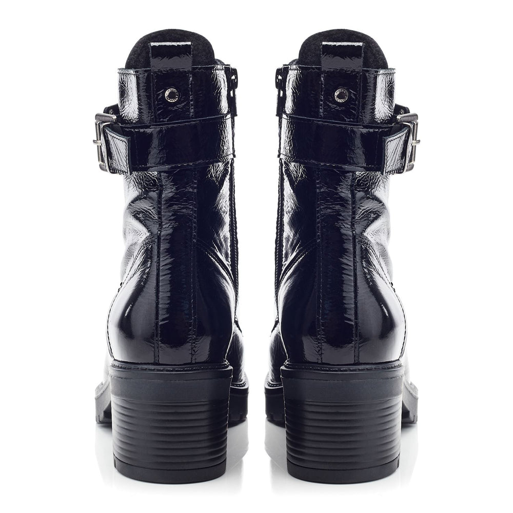 Beyza Black Patent Leather Patent Leather Boots