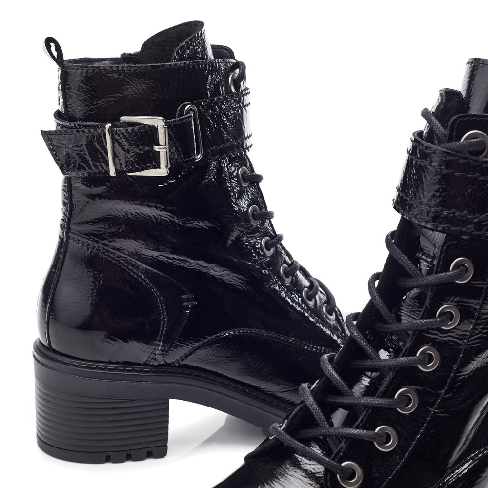 Beyza Black Patent Leather Patent Leather Boots