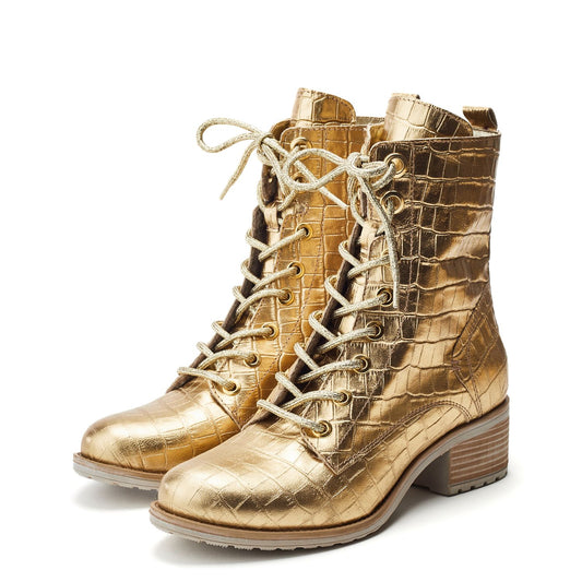 Bezzie 50 Gold Croc Boots