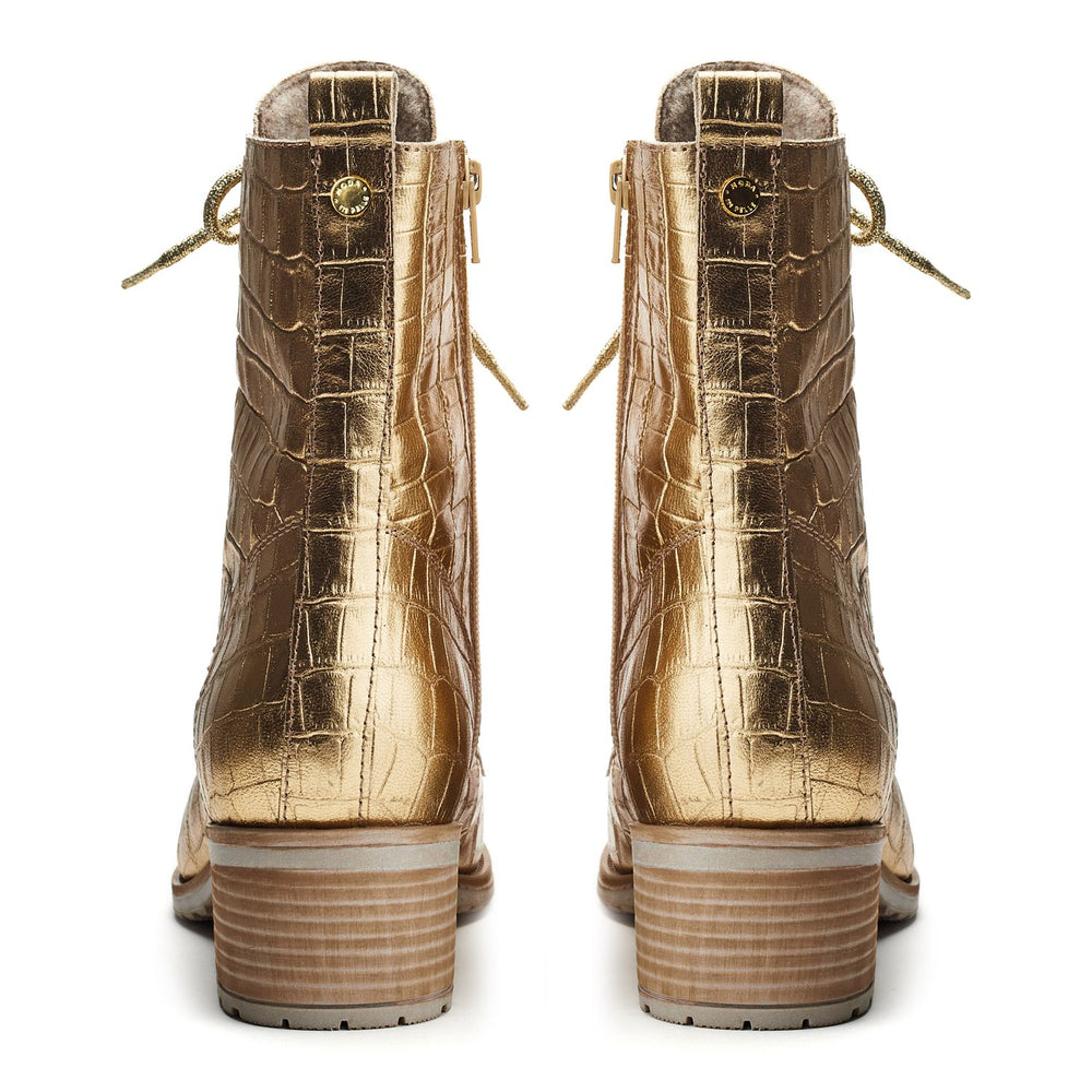 Bezzie 50 Gold Croc Boots