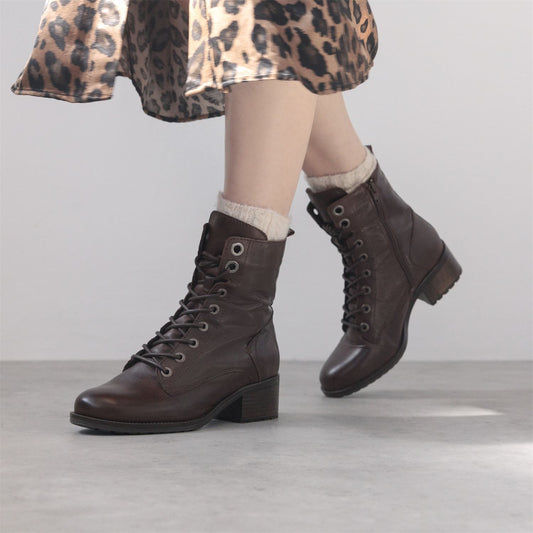 Bezzie Dark Brown Leather Leather Boots