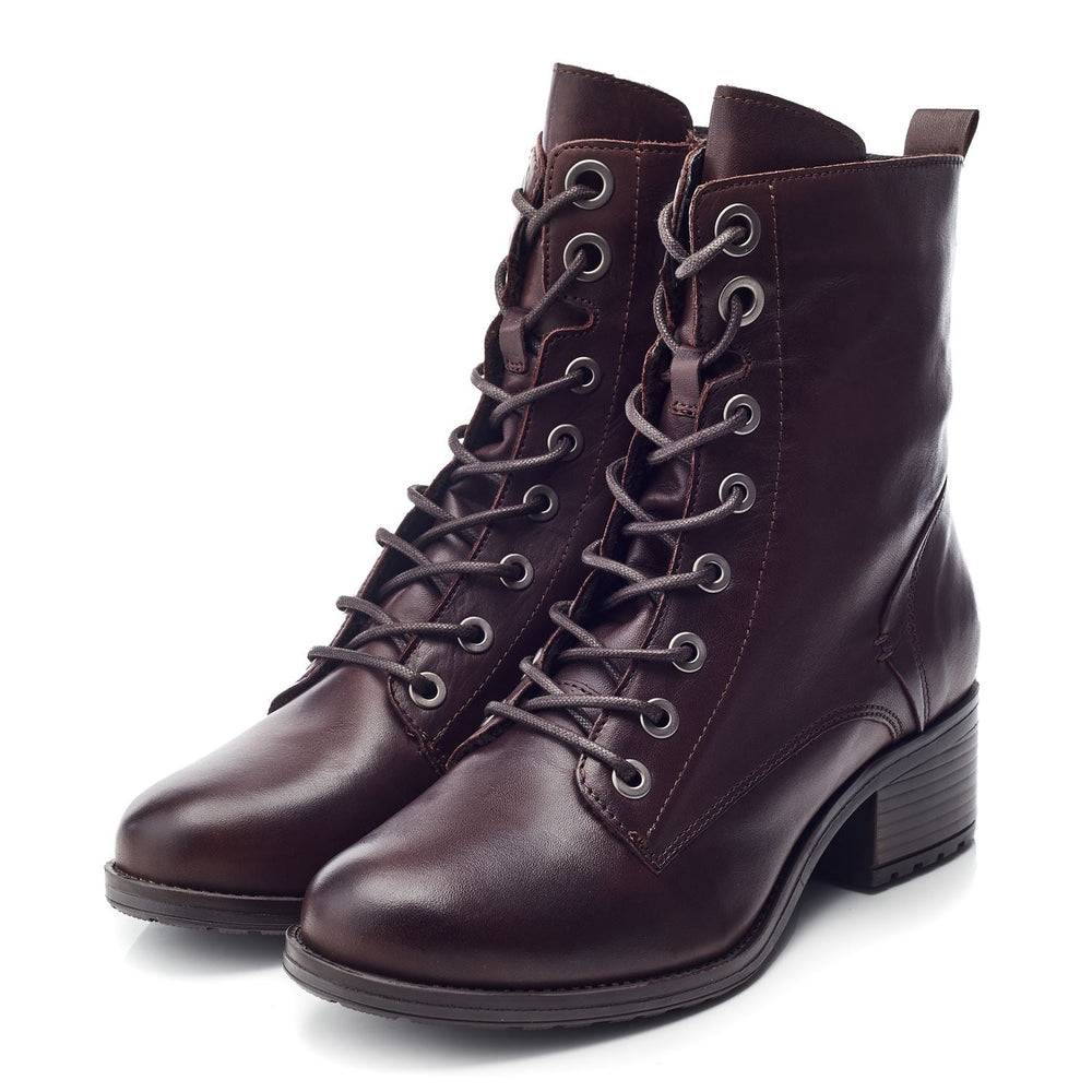 Bezzie Dark Brown Leather Leather Boots