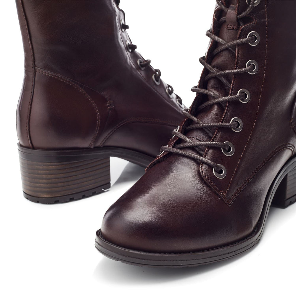 Bezzie Dark Brown Leather Leather Boots