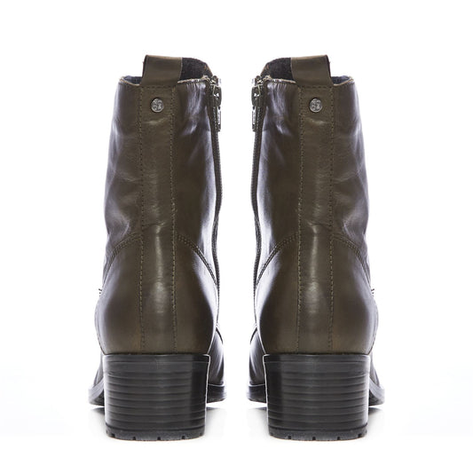 Bezzie Khaki Leather Boots