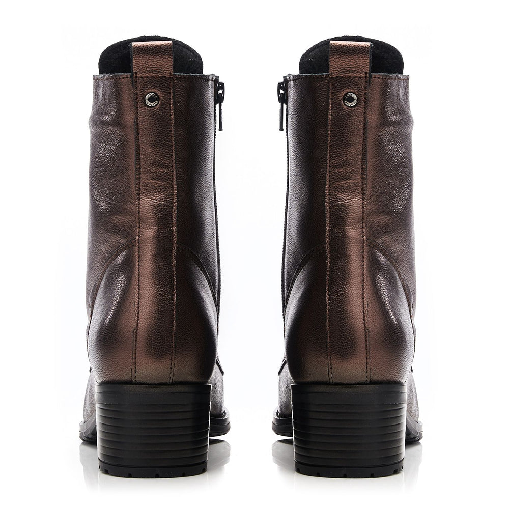 Bezzie Pewter Leather Boots