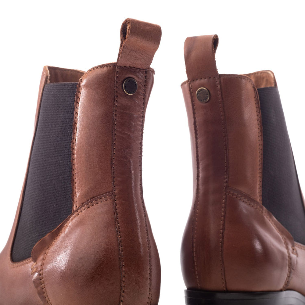 Bezzie Wedge Tan Leather Boots