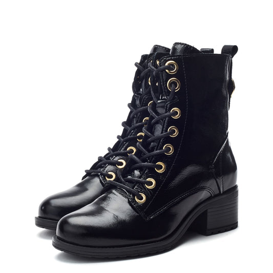 Bezzina Black Patent Leather Boots