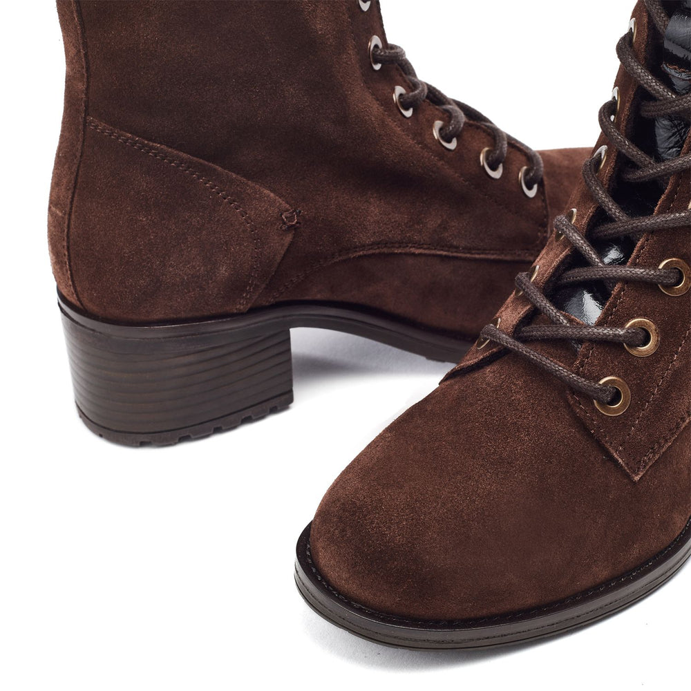 Bezzy Dark Brown Suede Suede Boots
