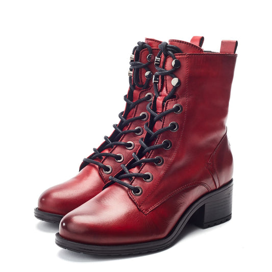 Bezzy Dark Red Leather Boots
