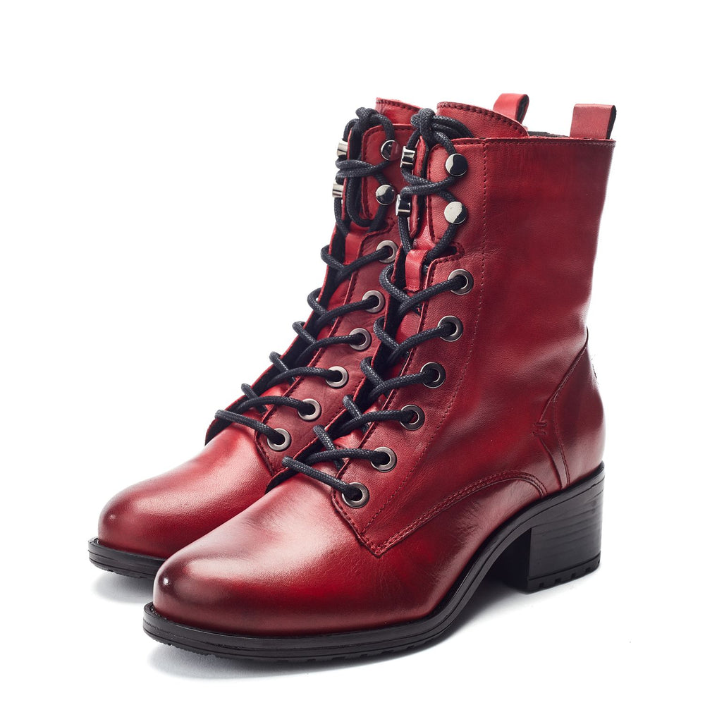 Bezzy Dark Red Leather Boots
