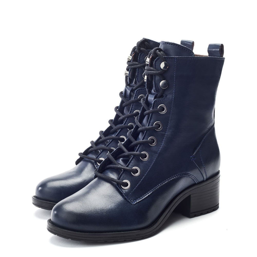 Bezzy Navy Leather Boots