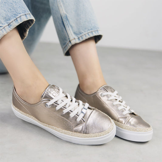 Birch Champagne Leather Trainers