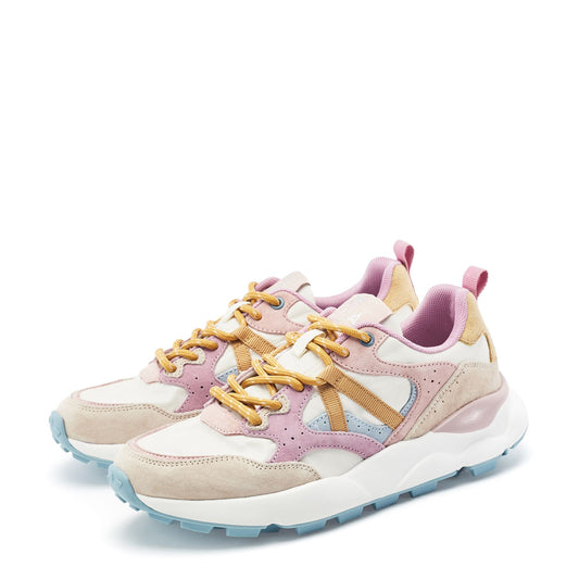 Blainey White Pink Textile Trainers