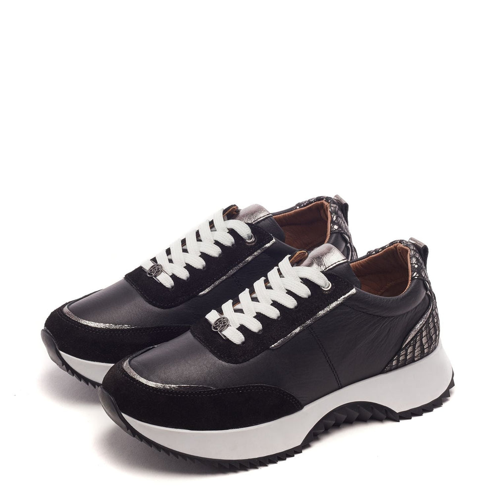 Blaza Black Leather Trainers