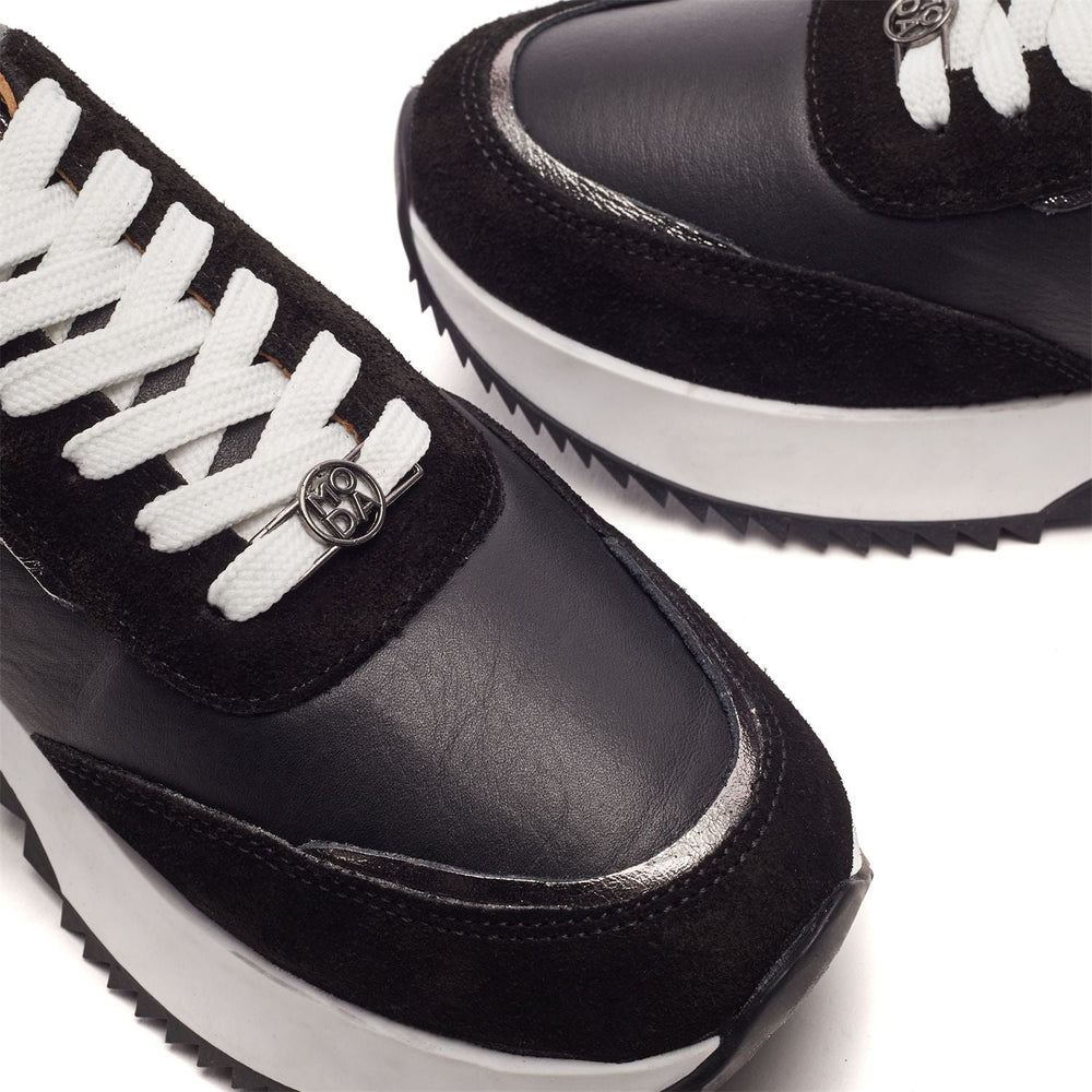 Blaza Black Leather Trainers