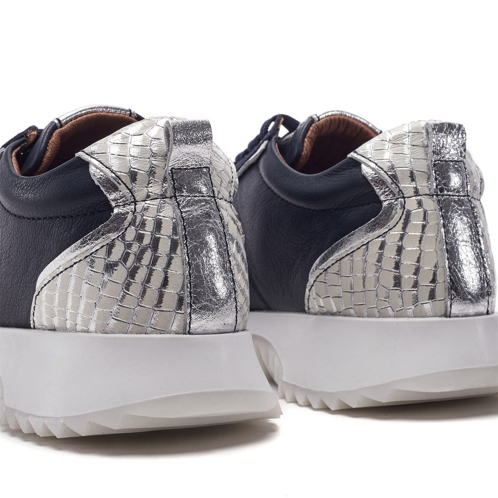 Blaza Navy Leather Trainers